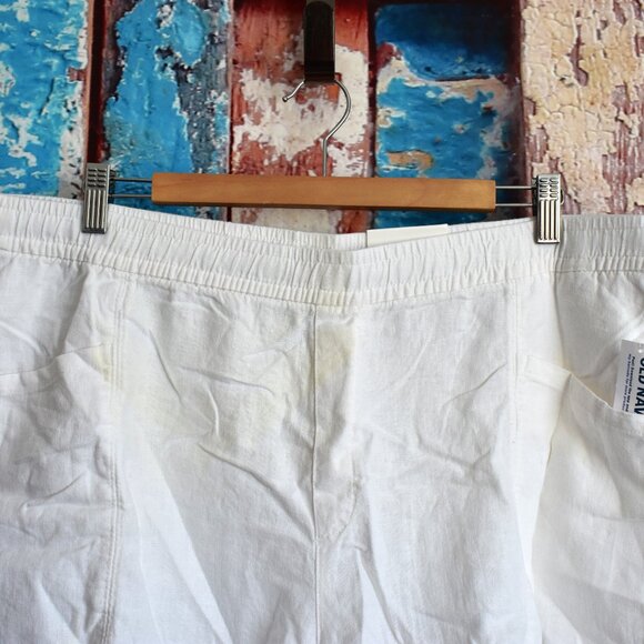 Women's Old Navy High-Waisted Linen-Blend Shorts 3.5" Inseam XLARGE Calla Lily - Picture 2 of 9